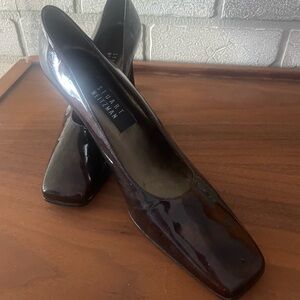 Womans Stuart Weitzman Brown Perl low square Heel pumps Shoes  - Size 9AAA